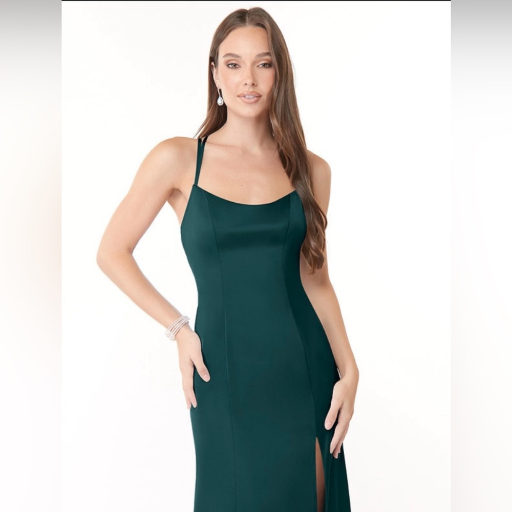 Azazie Visela dress Pine Green, size 10, New with tags